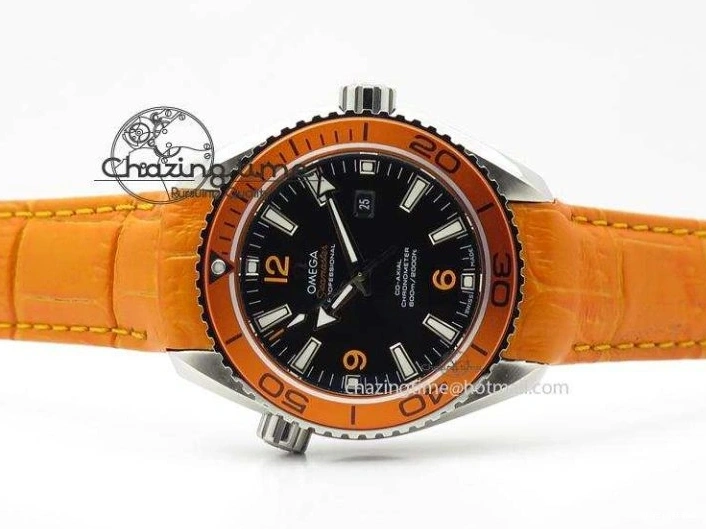 0313 Reliable Planet Ocean Professional SS V6F 37mm Ladies Orange Bezel On Orange Leather Strap A 8255
